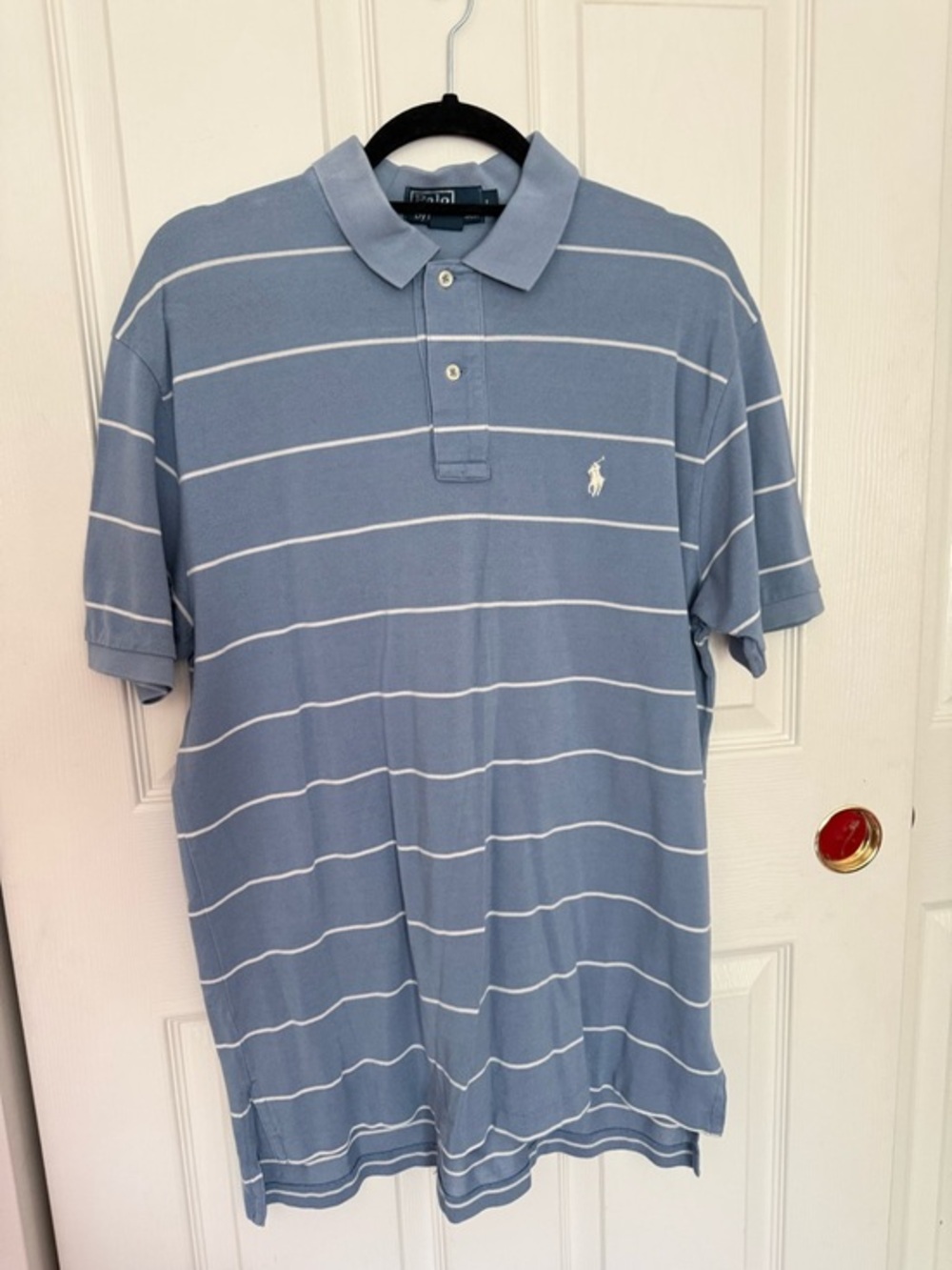 Polo by Ralph Lauren Blue and White Striped Men's Polo Shirt